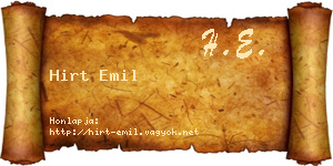 Hirt Emil névjegykártya